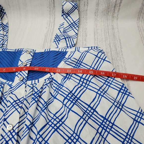 Vintage Models Coat Day Dress Blue & White Plaid Size 12  cr 60's - Picture 7 of 15